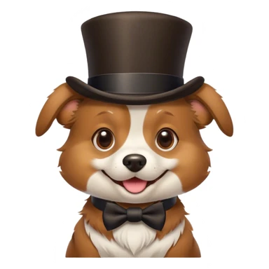 Dog with a top hat sticker