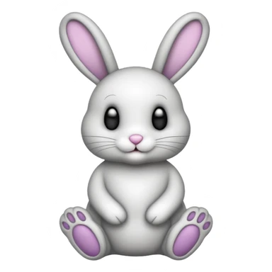 Emoji pour twitch d'une peluche lapin squelette noir faisant signe de la patte avec le texte:"Hi !" sticker