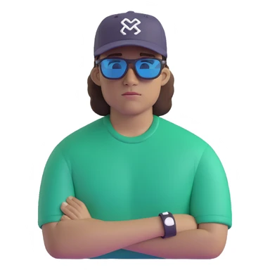 guy with brown hair, backwards baseball cap, wearing polarized Pit Viper glasses, confident expression sticker