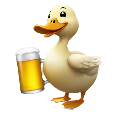happy duck holding a beer in the sunshine sticker