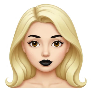 woman with black colored lips sticker