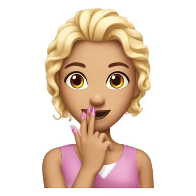 Girly emoji with nails sticker