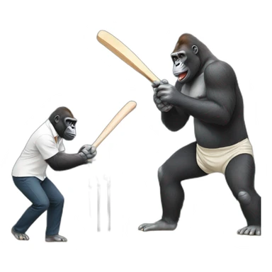 Gorilla Playing cricket with Modi sticker
