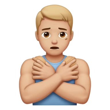 person arms crossed choking themselves sticker