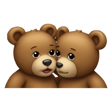 two teddy bears kissing sticker