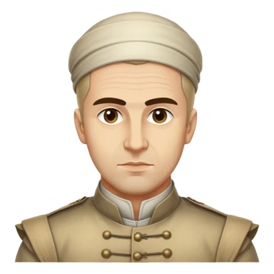 Cinematic Realistic Marko Marulić Portrait Emoji, depicted as a celebrated Croatian writer with a reflective expression and period clothing, rendered with rich textures and warm literary lighting that captures his historical influence. sticker