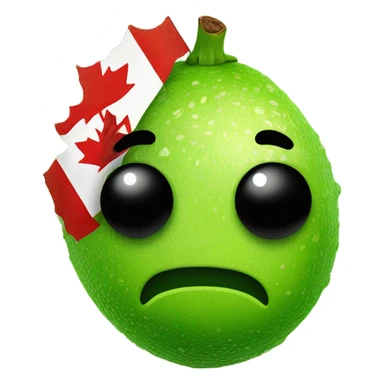 lime holding canadian flag sticker