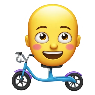 Dumb wojak drooling with his head flat smiling with his brain is a tricycle going “RING RONG RING” sticker