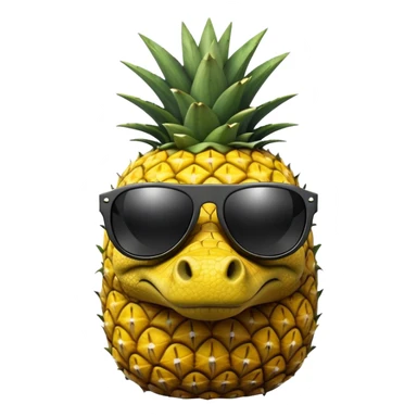 Pineapple with a crocodiles head and black sunglasses  sticker