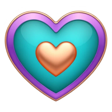 I need a teal, orange , purple, and rose gold Heart emoji  sticker