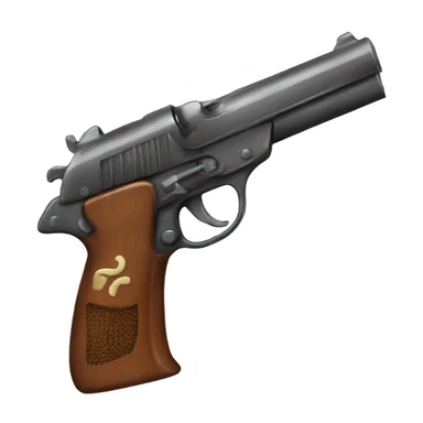 Pistol with bow sticker