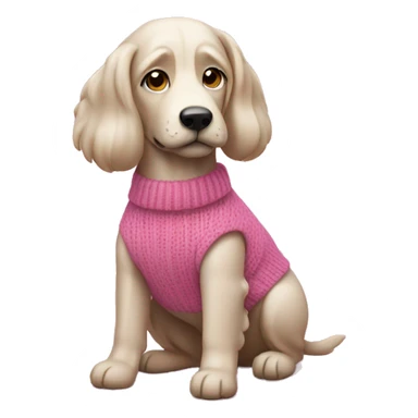 Wenier dog wearing a pink sweater  sticker