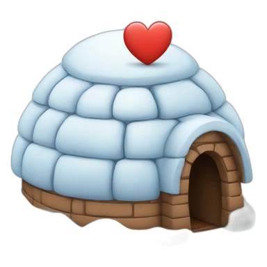 igloo with big cute heart symbol on top of it sticker