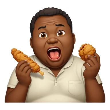 Black fat man eating chicken screaming “Linganguli” sticker