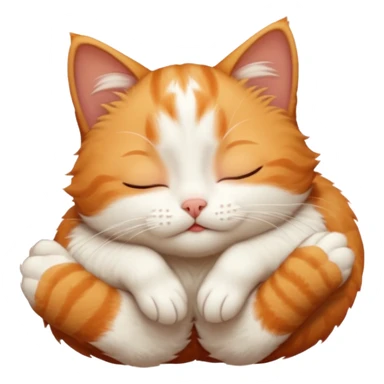 ginger and white small cat in funny positions upside down with eyes closed sticker