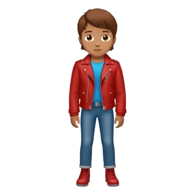 Boy in leather jocket, full body, different color leather jocket, close up sticker