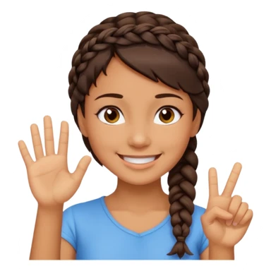 Mujer morena pelo corto con trenza diciendo ok sticker