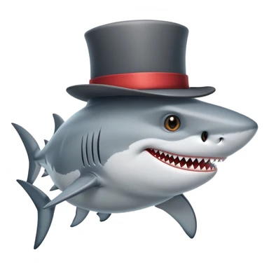 shark with tophat sticker