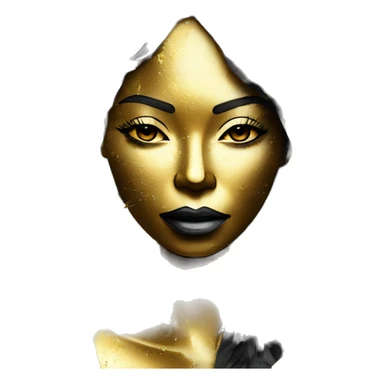  Hemp 420 Black lady melting gold drizzle kintsugi multicoloured funky palm leaves tropical made of 420 origami newspaper roses hemp leaves bokeh and paper and hemp leaves in hair sticker