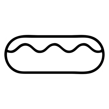 minimal icon simple lines éclair au chocolat with chocolate icing sticker