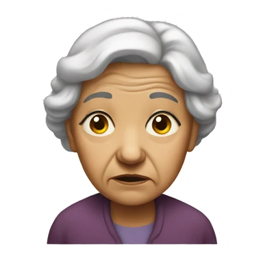 old woman sad standing  sticker