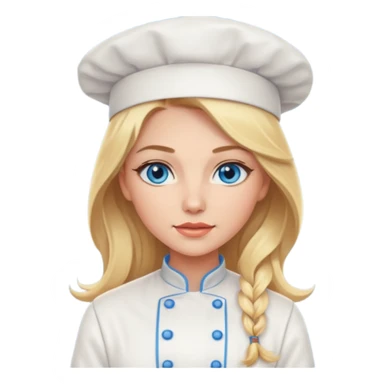 Sexy Long Blonde hair blue eyed female chef sticker