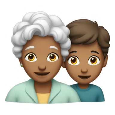 A grandmother with her boy sticker