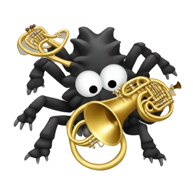 45 tarantulas playing the french horn sticker