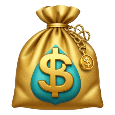 money bag with rupeee symbol sticker