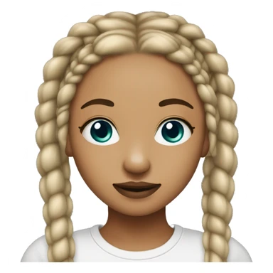 light skin girl with knotless braids and a nose piercing  sticker