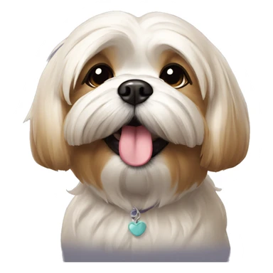 Lhasa apso dog giving flying kiss sticker