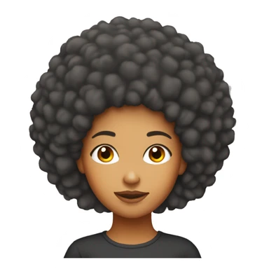 a lightskin girl with an orange afro sticker