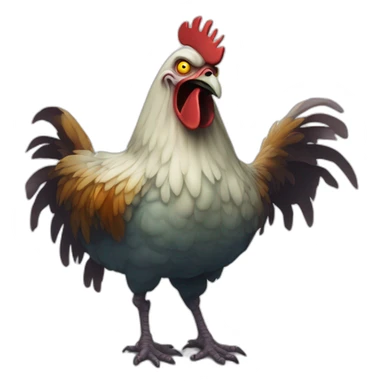 zombi sur un poulet sticker