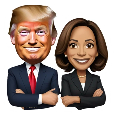 Kamala Harris with trump sticker