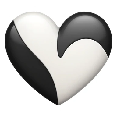 A heart that is half black and half white sticker