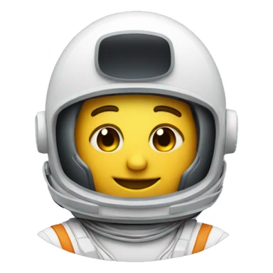 just a standard smiling emoji head with an astronaut helmet sticker