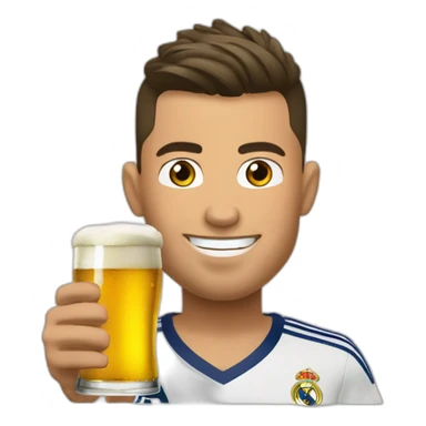 Ronaldo entrin de boire de la biere sticker