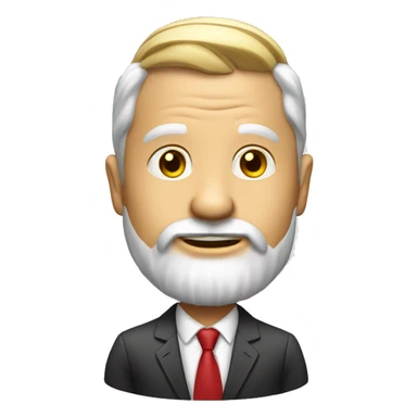 Business man with a garden gnome head sticker
