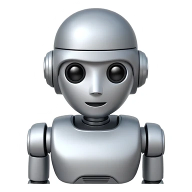 ai robot, simple, friendly, futuristic sticker