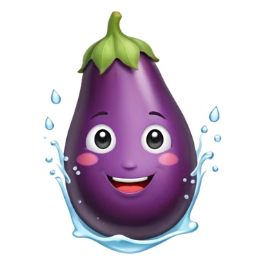 aubergine water sticker