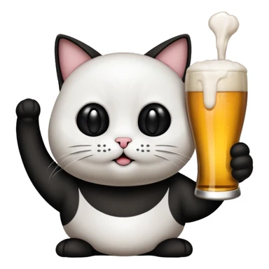 Un chat qui boit une bière sticker