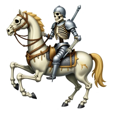 skeleton knight on a death horse sticker
