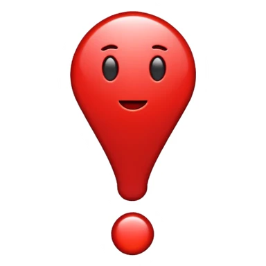 exclamation mark full red no face sticker