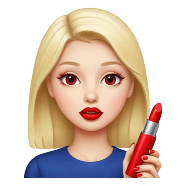 girl putting lipstick sticker