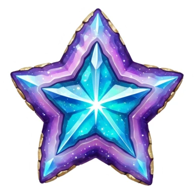 hd detailed glittering holographic star shaped geode sticker