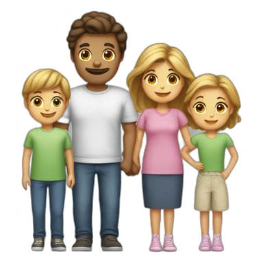 Mum, dad, big sister, brother, little sister  sticker