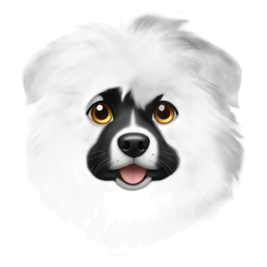 Black Aussie dog with white fur coming down from top of head to eye section sticker