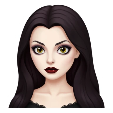 Vampira with long dark brown hair sticker