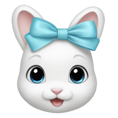 baby bunny baby blue bow sticker