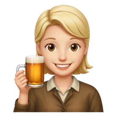 smiling face with a cider in hand sticker